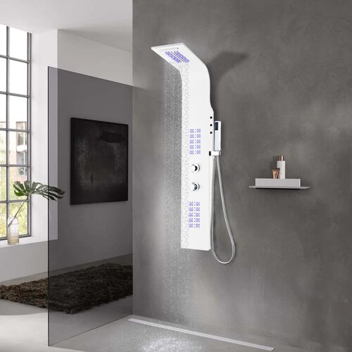 vidaXL Tuš panel iz aluminija 20x44x130 cm bel Cene