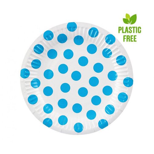  Tanjuri papirnati Dots 18cm 6kom - Plava Slike