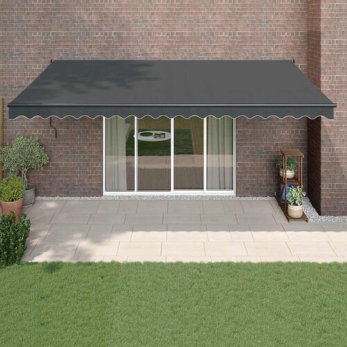 Tenda na uvlačenje antracit 5 x 3 m od tkanine i aluminija Cijene