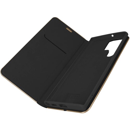 forcell Ovitek za Samsung Galaxy S22 Ultra z držalom za kartice in kovinskim okvirjem, Luna Book Gold - crn, (20516808) Cene