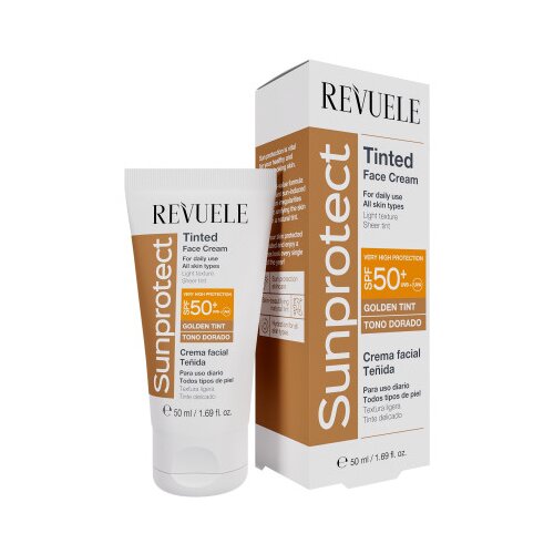 Revuele obarvana krema za obraz z zaščitnim faktorjem SPF50+ - Sunprotect Tinted Face Cream SPF50+ - Golden Tint Cene