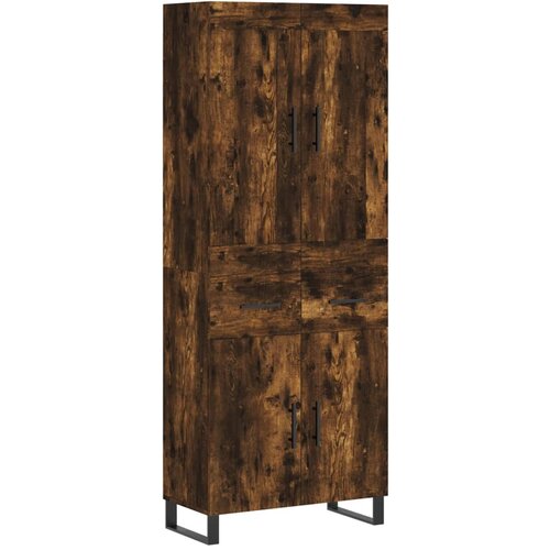 Maison Chic Visoka Komoda - Predalnik dimljen hrast 69,5x34x180 cm inženirski les, (21722084) Cene