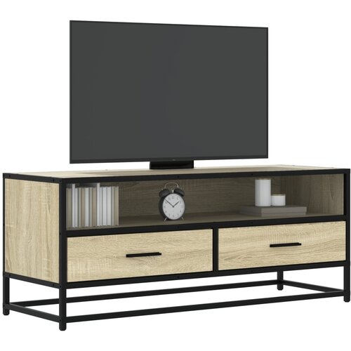 VidaXL TV omarica sonoma hrast 100x34,5x40 cm inženirski les in kovina Slike