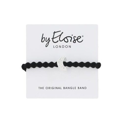 By Eloise London Silver Bling Diamanté Moon Black elastika za lase Cene