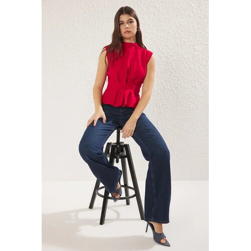 TRENDYOLMILLA ženski top Twoaw23Bz00559, Crvena-Crvena Slike