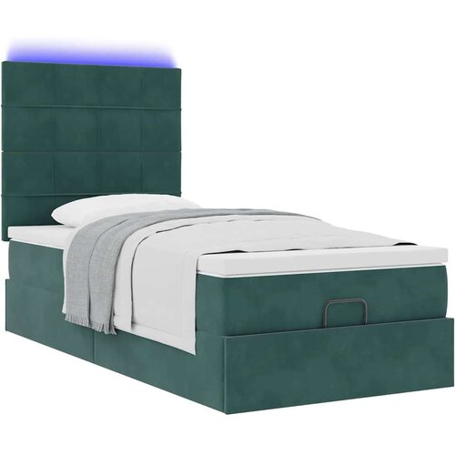 VidaXL okvir kreveta s madracima tamnozeleni 80x200cm bar&amp;scaron;unasti Slike
