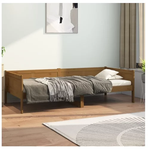  Dnevna postelja medeno rjava trdna borovina 90x200 cm