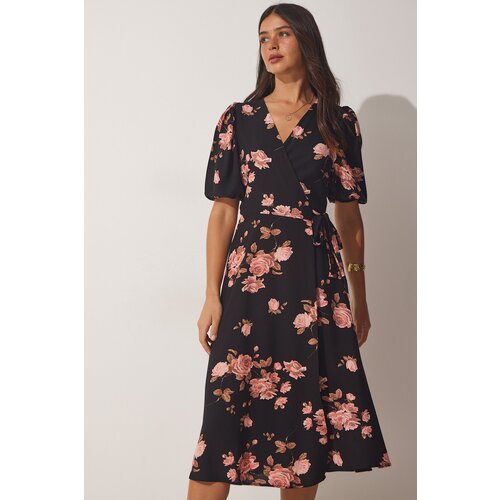  Dress - Black - Wrapover Cene