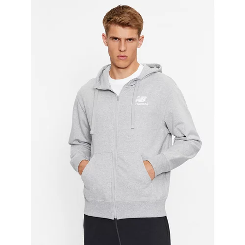 New Balance Jopa Essentials Stacked Logo French Terry Jacket MJ31536 Siva Regular Fit