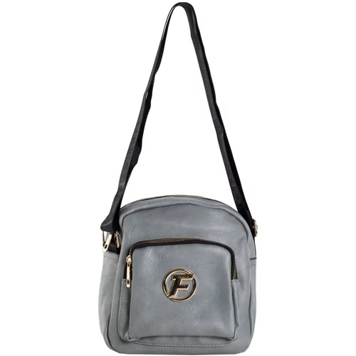 Fashion Hunters Small bag made of eco-leather in gray color