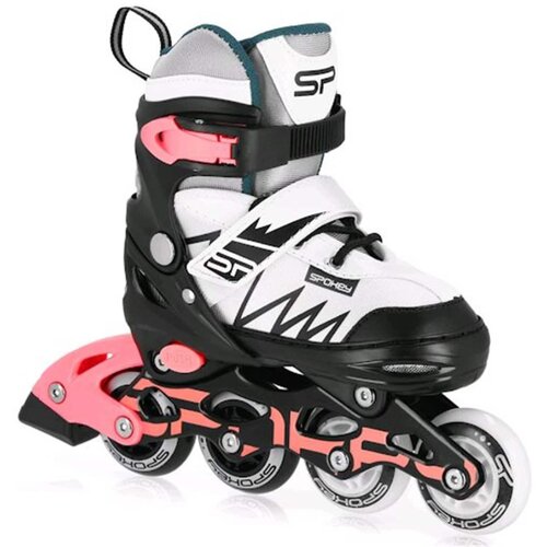 Spokey TONY Kolieskov&amp;eacute; korčule, čierno-bielo-r&amp;uacute;rov&amp;eacute;, ABEC7 Carbon, veľ. 28-32 Slike