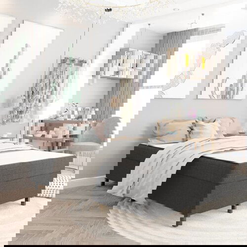 vidaXL Krevet od tkanine s oprugama tamnosivi 120 x 200 cm Cijene