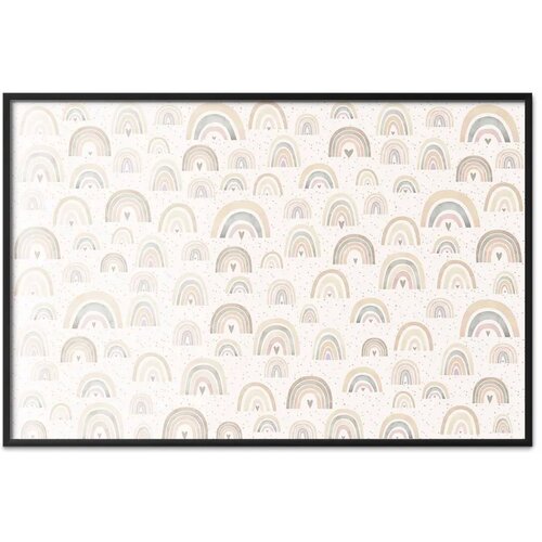  Plakat - Rainbows and Hearts 60x40 Crni okvir Slike