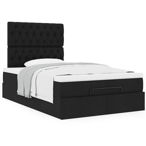 vidaXL Otomanski okvir kreveta s madraca crni 120x190 cm od tkanine Cene