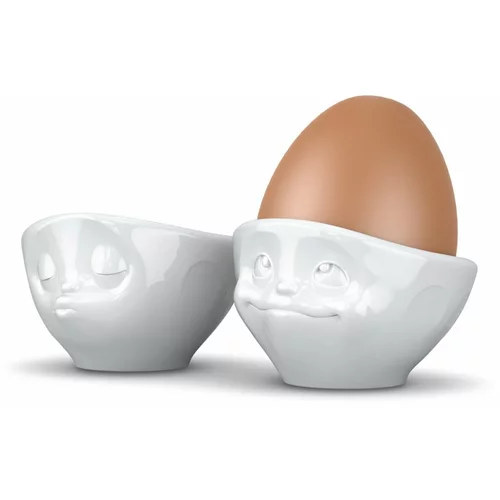 58products Komplet 2 posodic za jajca iz belega porcelana, prostornina 100 ml