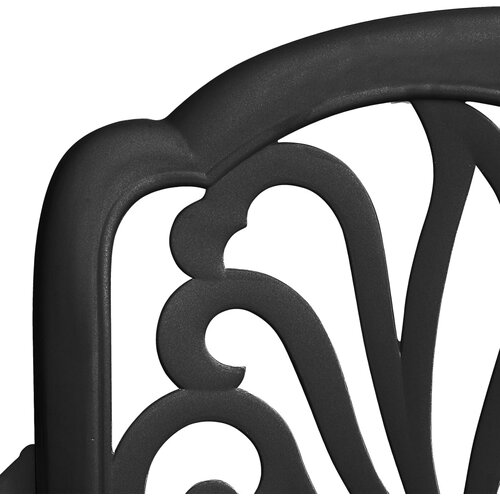  3-dijelni bistro set od lijevanog aluminija crni Slike