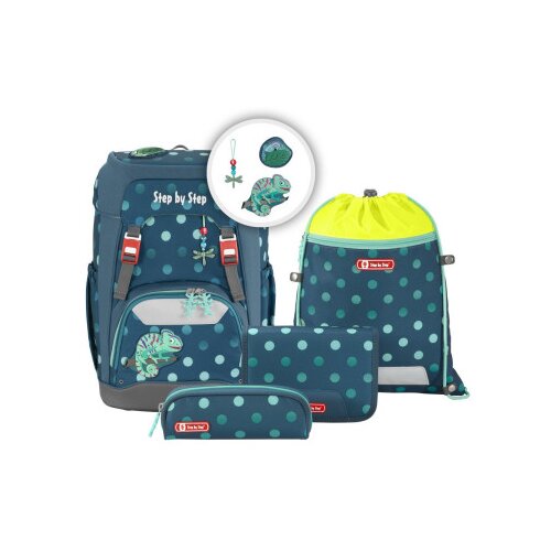 Step by Step šolski nahrbtnik - 5-delni komplet grade - kameleon, certifikat agr Cene