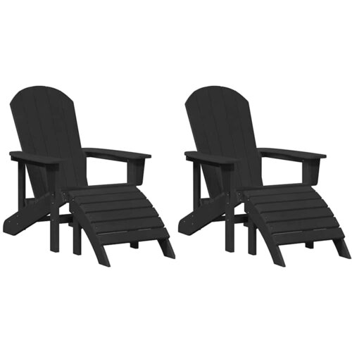 vidaXL Vrtno lounge pohi&scaron;tvo 2 pcs Črna 74 x 82 x 90cm Plastika, (5000045077) Cene