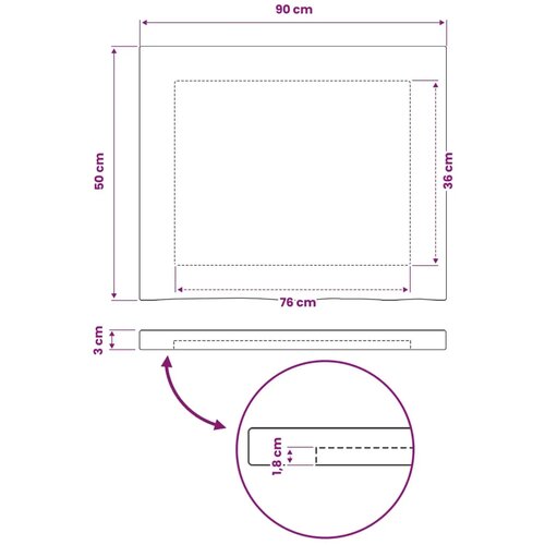  Pravokutni stolni vrh 90 x 50 x 3 cm Pravokutni - Bijela 90 x 55 x 3 5 cm Živi rub 1 strana Slike