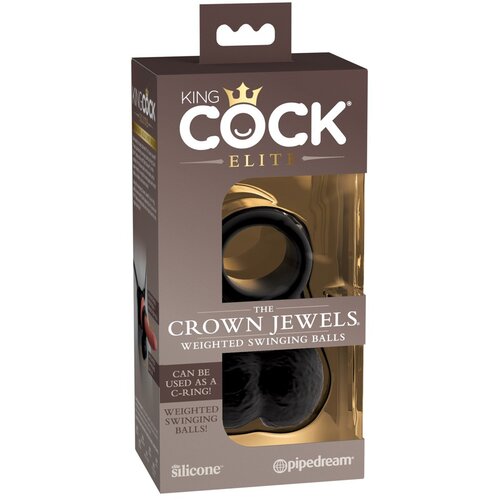 King Cock Elite Crown Jewels - Gugalna objemka, ovitek za penis (črna) Cene