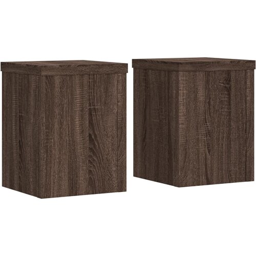 VidaXL Stojalo za rastline 2 kosa rjavi hrast 15x15x20 cm inž. les, (21317364) Slike