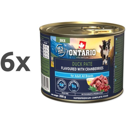 Ontario Dog Adult konzerva, pa&scaron;teta - raca in brusnice 6 x 200 g Cene