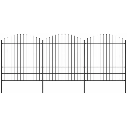  ograda s ukrasnim kopljima (1,75-2) x 5,1 m čelična crna