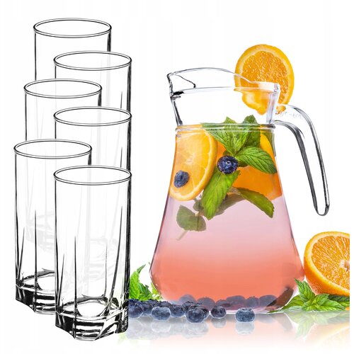 KADAX steklen vrč za pijače 1,4 l + 6 kozarcev za sokove po 380 ml, (5000351843) Cene