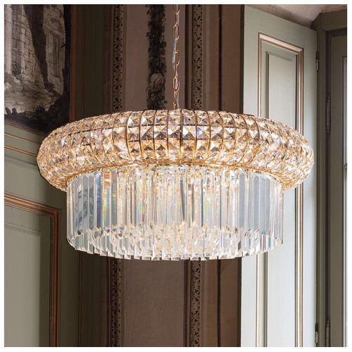 Ideal Lux kristalni luster na lancu nabucco, 16 x E14/40W/230V, prečnik 70 cm, zlatni Cene