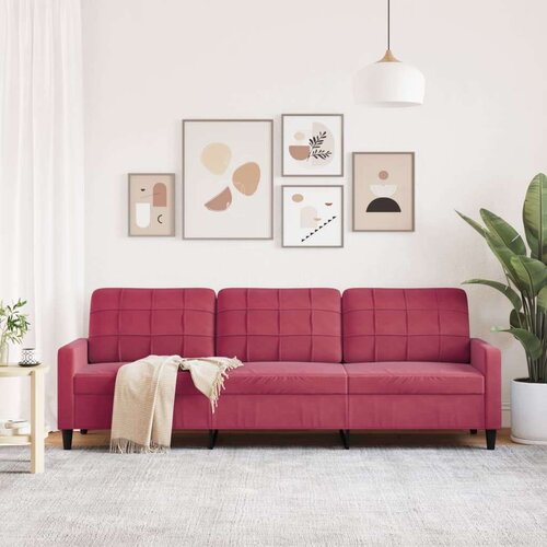 VidaXL Trosjed crvena boja vina 210 cm bar&amp;scaron;unasti Slike