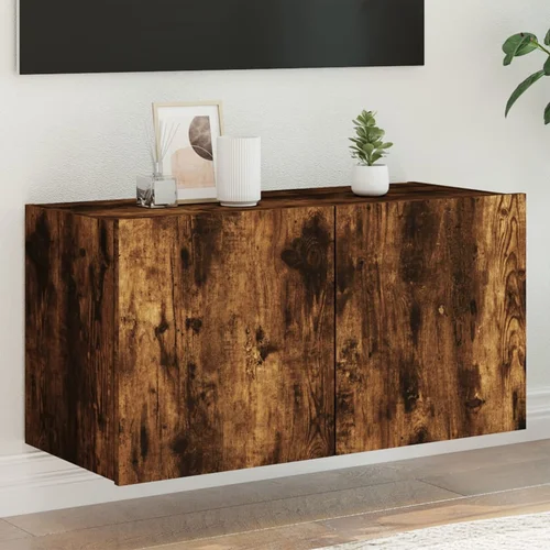 The Living Store Stenska TV omarica z LED lučkami dimljeni hrast 80x35x41 cm - TV Stenska Omarica, (21555604) The Living Store Stenska TV omarica z LED lučkami dimljeni hrast 80x35x41 cm - TV Stenska Omarica, (21555604)