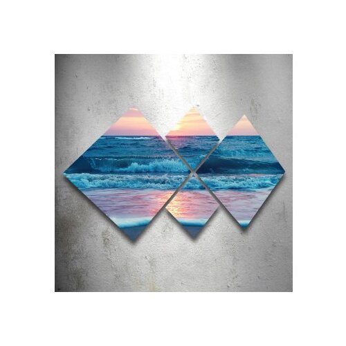 Wallity 4MDF1067702498 multicolor decorative mdf painting (4 pieces) Cene