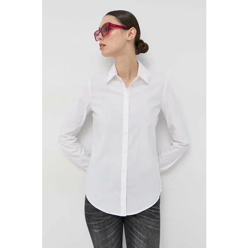 Armani Exchange Košulja za žene, boja: bijela, slim, s klasičnim ovratnikom