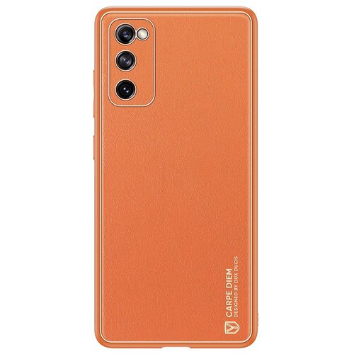 Dux ducis Yolo elegantna maskica izrađena od meke TPU i PU kože za Samsung Galaxy S20 FE 5G narančasta Cijene