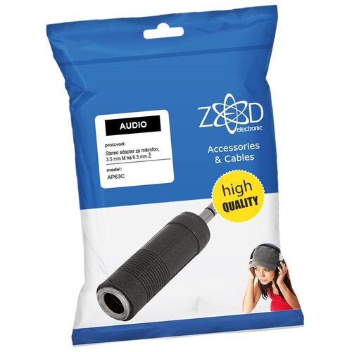 Zed Electronic Adapter 3.5 mm M na 6.3 mm Ž, stereo - AP63C, Crni Cijene