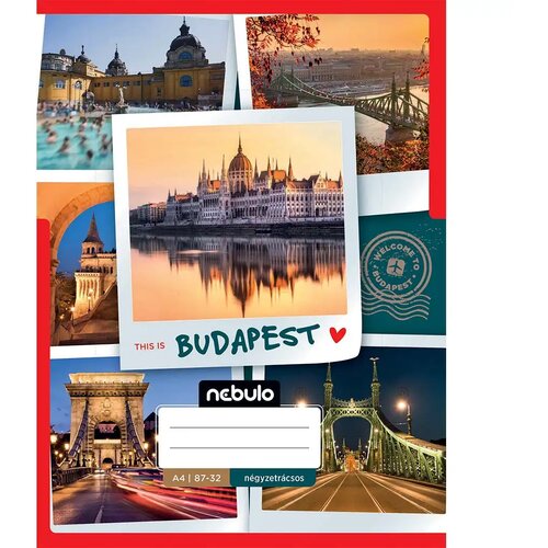 NEBULO spajaljena bilježnica s kockicama s motivom budimpe&scaron;te 87-32 A/4 Cijene
