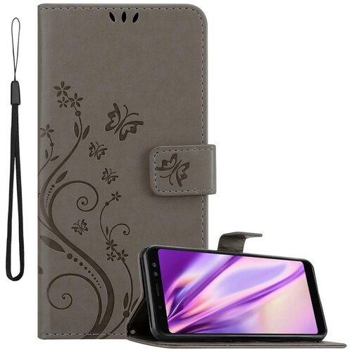 Cadorabo Samsung Galaxy A8 2018 v klasična črna - ovitek v cvetličnem dizajnu z magnetnim zapiranjem, stoječo funkcijo in režami za kartice, (20559382) Cene