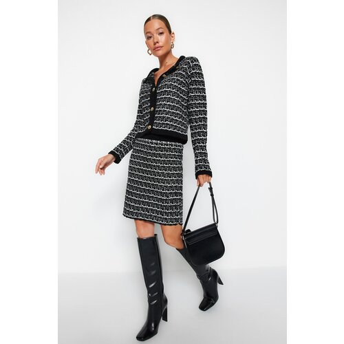 Trendyol Black Crew Neck Knitwear Two Piece Set Slike