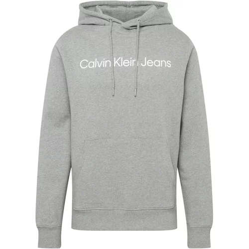 Calvin Klein Jeans Sweater majica siva / bijela