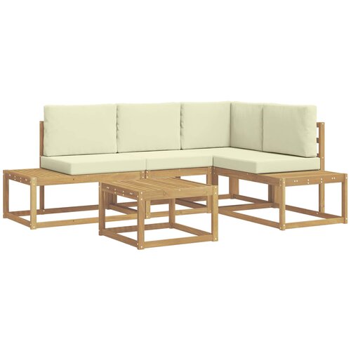 vidaXL Set vanjskih sofa 4 Komad Bijela i krem Poliester - Bijela i krem Cijene