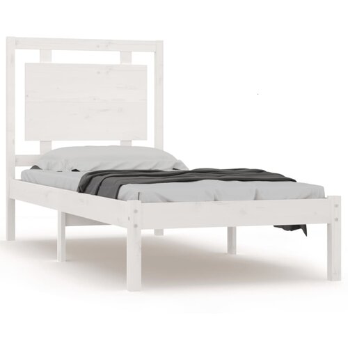 Maison Chic Posteljni okvir - Enojna postelja - Postelja za odrasle bel iz trdnega lesa 75x190 cm-J10199, (21775771) Cene