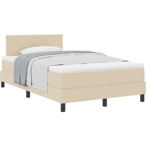  Krevet s box spring sustavom i madracem krem 120x200 cm Tkanina Cijene