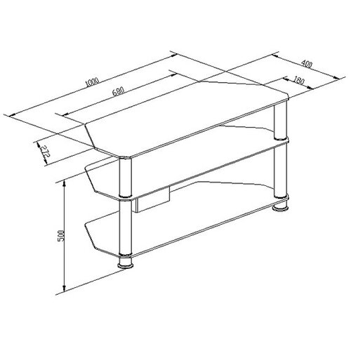  Za TV GNC AVS040-1000, staklo black/black 1000x400x500mm Cene
