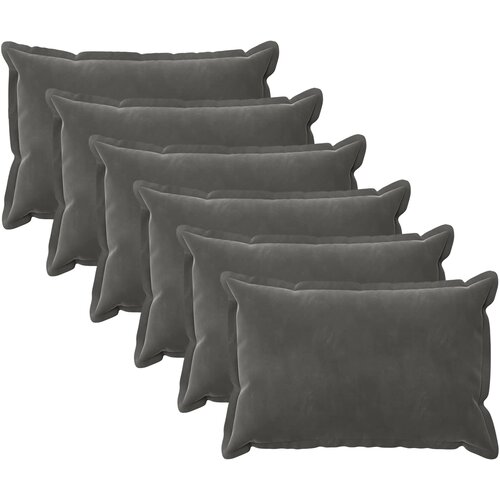  Presvlaka za jastuk 6 pcs HOUTEN Tamnosiva 50 x 75 cm Baršun Cene