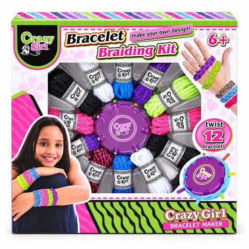 Set za izdelavo zapestnic Crazy Girl &amp;ndash; Do 12 pletenih zapestnic Slike