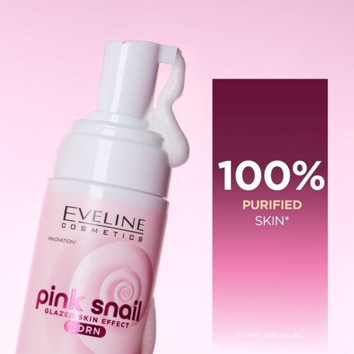 Eveline Cosmetics Pink Snail Glazed Skin Effect nežna čistilna pena za obraz 150 ml Slike