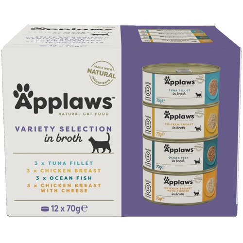  Varčno me&scaron;ano pakiranje Applaws Adult 24 x 70 g - Me&scaron;an izbor v bujonu (4 vrste) Cijene