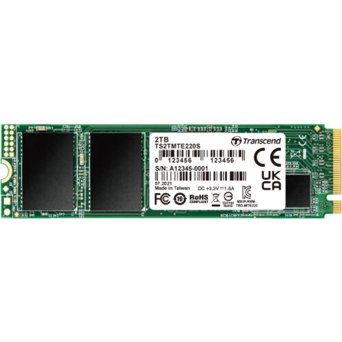 Transcend SSD 2TB M.2 NVMePCIe Gen3 x4,3,500/2900 MB/s Slike