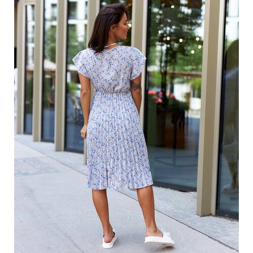 Gemre Blue pleated floral dress Viminale Slike