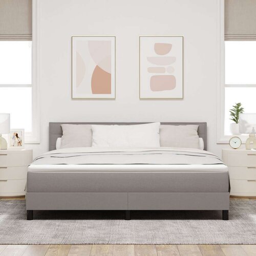  Krevet s podizačem i madracem taupe 180x200 cm tkanina Slike